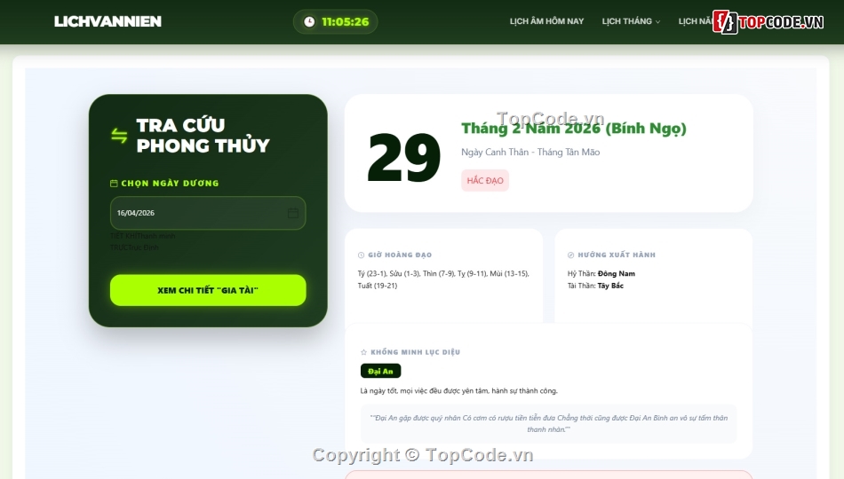 Website lịch vạn niên,Xem lịch vạn niên đầy đủ,ngày tốt,xem lịch đầy đủ